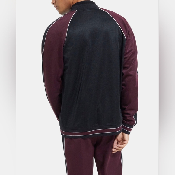 The Kooples Colorblock Zipped Sweatshirt Track Jacket Baseball Collar Silk Trim - Picture 7 of 11